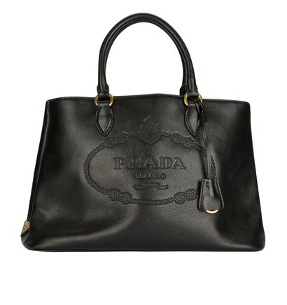 Embossed Logo Shoulder Bag, front view